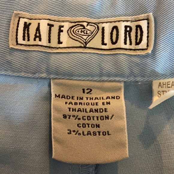 Kate Lord Light Blue Shorts Size 12 - Picture 3 of 4